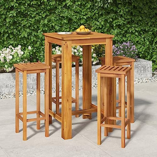 BOWEKAM Möbel, Outdoor-Möbel, Gartenmöbel-Sets, 5-teiliges Gartenbar-Set, Massivholz, Akazie BOWEKAM Möbel, Outdoor-Möbel, Gartenmöbel-Sets, 5-teiliges Gartenbar-Set, Massivholz, Akazie von BOWEKAM