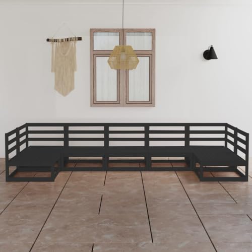 BOWEKAM Möbel, Outdoor-Möbel, Gartenmöbel-Sets, 7-teiliges Garten-Lounge-Set, massives Kiefernholz von BOWEKAM