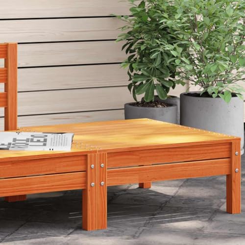 BOWEKAM Möbel, Outdoor-Möbel, Sitzgelegenheiten im Freien, Garten-Fußhocker, gewachst, Braun, Massivholz, Kiefer von BOWEKAM