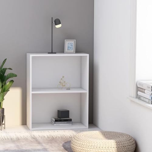BOWEKAM Möbel, Regale, Bücherregale und Standregale, 2-stöckiger Bücherschrank, weiß, 60 x 30 x 76,5 cm, Holzwerkstoff BOWEKAM Möbel, Regale, Bücherregale und Standregale, 2-stöckiger Bücherschrank, weiß, 60 x 30 x 76,5 cm, Holzwerkstoff von BOWEKAM