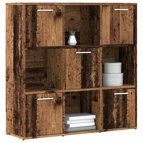BOWEKAM Möbel, Regale, Bücherregale & Standregale, Bücherregal, Altes Holz, 90 x 28 x 90 cm, Holzwerkstoff von BOWEKAM