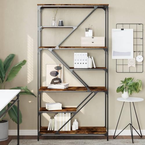 BOWEKAM Möbel, Regale, Bücherregale und Standregale, Bücherregal, Räuchereiche, 91 x 36 x 176 cm, Holz- und Stahlwerkstoff BOWEKAM Möbel, Regale, Bücherregale und Standregale, Bücherregal, Räuchereiche, 91 x 36 x 176 cm, Holz- und Stahlwerkstoff von BOWEKAM