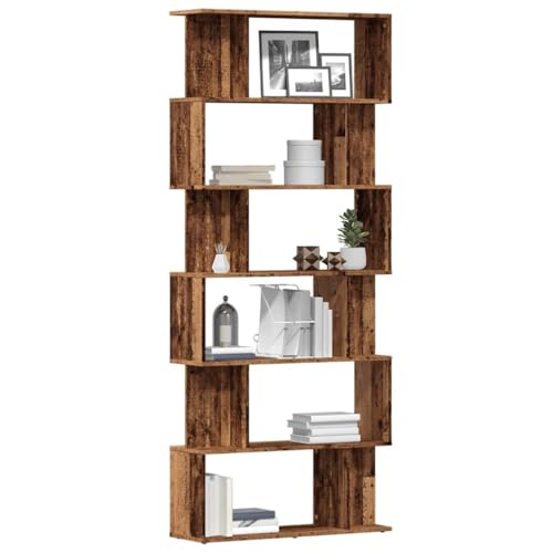 BOWEKAM Möbel, Regale, Bücherregale und Standregale, Bücherschrank, Altes Holz, 80 x 24 x 192 cm, Holzwerkstoff von BOWEKAM