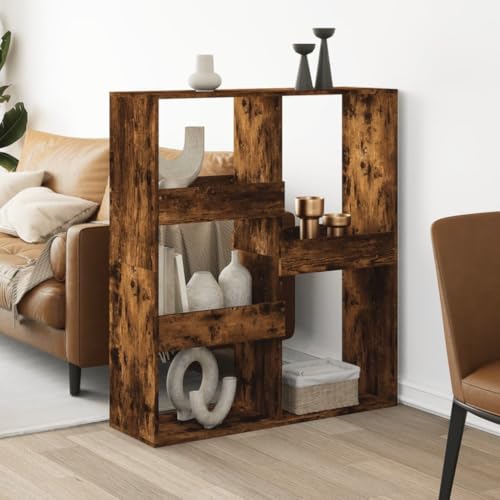 BOWEKAM Möbel, Regale, Bücherregale & Standregale, Raumteiler, geräucherte Eiche, 100 x 33 x 115 cm, Holzwerkstoff von BOWEKAM