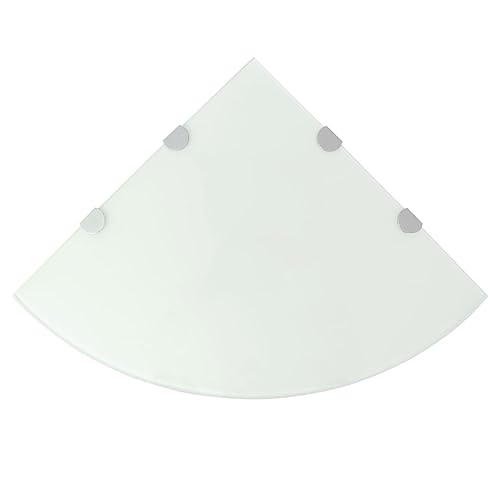 BOWEKAM Möbel, Regale, Wandregale und Latten, Eckregal mit Chromstützen, Glas, weiß, 45 x 45 cm von BOWEKAM