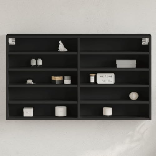 BOWEKAM Möbel, Regale, Wandregale und Latten, Vitrinenschrank, Schwarz, 100 x 15 x 58 cm, Holzwerkstoff BOWEKAM Möbel, Regale, Wandregale und Latten, Vitrinenschrank, Schwarz, 100 x 15 x 58 cm, Holzwerkstoff von BOWEKAM