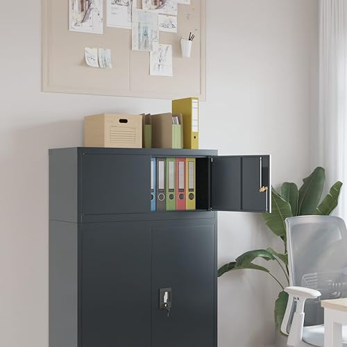 BOWEKAM Möbel, Schränke & Aufbewahrung, Aktenschränke, Aktenschrank, Anthrazit, 90 x 40 x 40 cm, Stahl von BOWEKAM