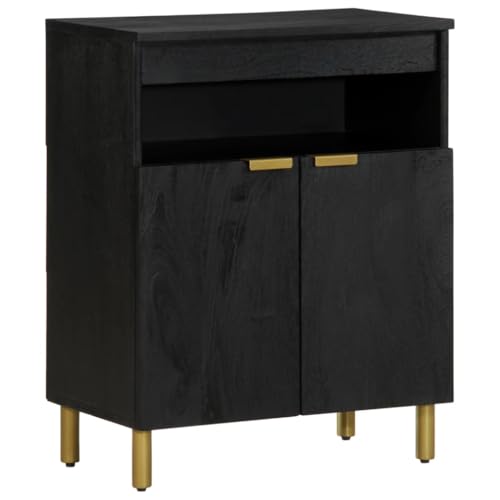 BOWEKAM Möbel, Schränke und Aufbewahrung, Medien-Aufbewahrungsschränke und -regale, Sideboard, schwarz, 60 x 33 x 75 cm, Holzwerkstoff von BOWEKAM