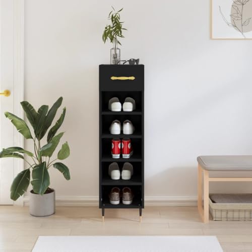 BOWEKAM Möbel, Schränke und Aufbewahrung, Schuhschrank, Schwarz, 30 x 35 x 105 cm, Holzwerkstoff BOWEKAM Möbel, Schränke und Aufbewahrung, Schuhschrank, Schwarz, 30 x 35 x 105 cm, Holzwerkstoff von BOWEKAM