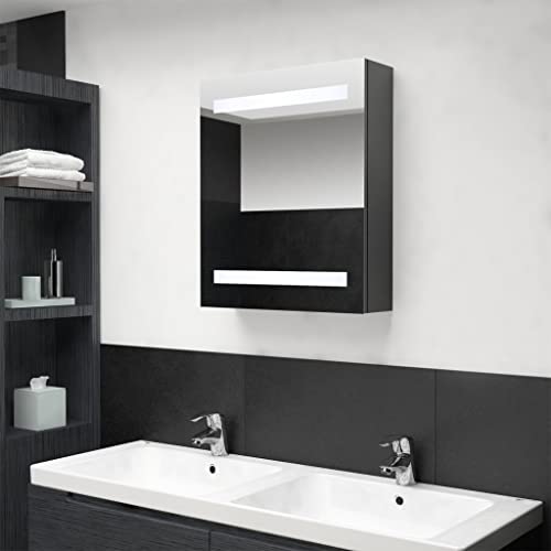 BOWEKAM Möbel, Schränke und Aufbewahrung, Waschtischunterschrank, Badezimmerunterschrank, LED-Badezimmer-Spiegelschrank, grau, 50 x 14 x 60 cm von BOWEKAM