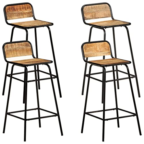 BOWEKAM Möbel, Stühle, Tisch und Barhocker, Barstühle, 4 Stück, massives Mangoholz von BOWEKAM