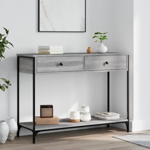 BOWEKAM Möbel, Tische, Akzenttische, Beistelltische, Konsolentisch, Grau, Sonoma, 100 x 34,5 x 75 cm, Holzwerkstoff von BOWEKAM