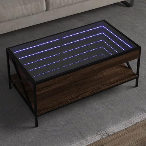 BOWEKAM Möbel, Tische, Akzenttische, Couchtische, Couchtisch mit Infinity-LED, braune Eiche, 90 x 50 x 38 cm BOWEKAM Möbel, Tische, Akzenttische, Couchtische, Couchtisch mit Infinity-LED, braune Eiche, 90 x 50 x 38 cm von BOWEKAM