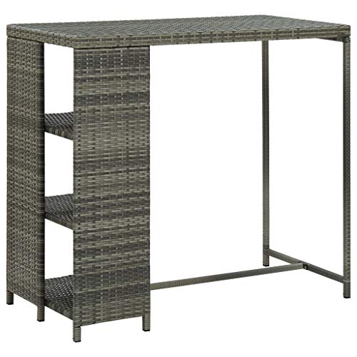 BOWEKAM Möbel, Tische, Küchen- und Esszimmertische, Bartisch mit Ablage, grau, 120 x 60 x 110 cm, Polyrattan BOWEKAM Möbel, Tische, Küchen- und Esszimmertische, Bartisch mit Ablage, grau, 120 x 60 x 110 cm, Polyrattan von BOWEKAM