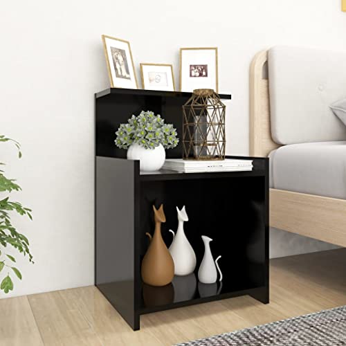 BOWEKAM Möbel, Tische, Nachttische, Bettschrank, Schwarz, 40 x 35 x 60 cm, Holzwerkstoff von BOWEKAM