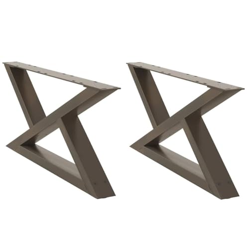 BOWEKAM Möbel, Tischzubehör, Tischbeine, Couchtischbeine, 2 Stück, Naturstahl, 70 x (30–31,3 cm) Stahl von BOWEKAM