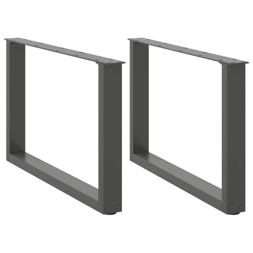 BOWEKAM Möbel, Tischzubehör, Tischbeine, Couchtischbeine, U-förmig, 2 Stück, anthrazit, 60 x (42–43) cm, Stahl von BOWEKAM