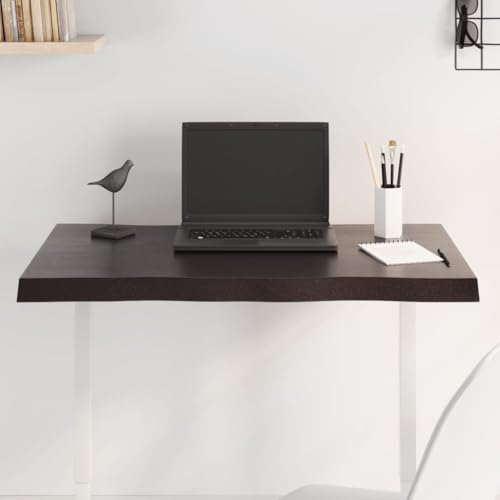 BOWEKAM Möbel, Tischzubehör, Tischplatten, Tischplatte dunkelbraun, 80 x 40 x (2-4) cm, behandeltes Massivholz, lebende Kante von BOWEKAM
