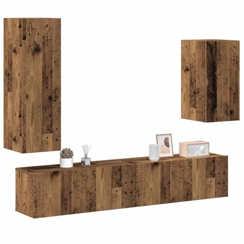 BOWEKAM Möbel, Unterhaltungszentren und TV-Ständer, 4-teiliges TV-Schrank-Set, Wandmontage, altes Holz BOWEKAM Möbel, Unterhaltungszentren und TV-Ständer, 4-teiliges TV-Schrank-Set, Wandmontage, altes Holz von BOWEKAM