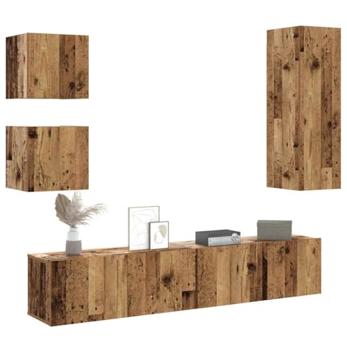 BOWEKAM Möbel, Unterhaltungszentren und TV-Ständer, 5-teiliges TV-Schrank-Set, Wandmontage, altes Holz BOWEKAM Möbel, Unterhaltungszentren und TV-Ständer, 5-teiliges TV-Schrank-Set, Wandmontage, altes Holz von BOWEKAM