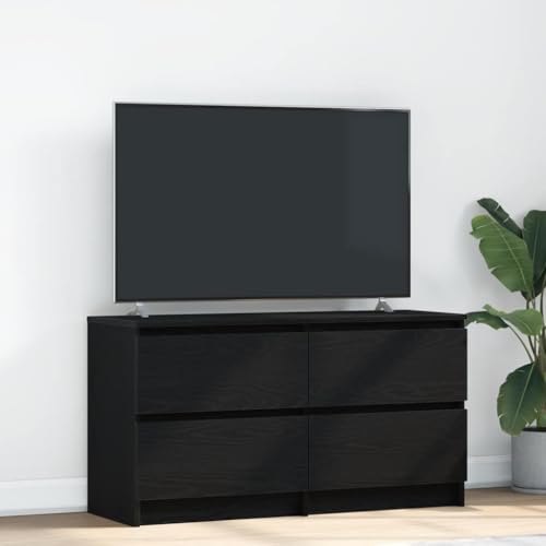 BOWEKAM Möbel, Unterhaltungszentren und TV-Ständer, TV-Schrank, Schwarz, 100 x 35 x 54 cm, Holzwerkstoff von BOWEKAM