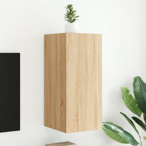 BOWEKAM Möbel, Unterhaltungszentren und TV-Ständer, TV-Wandschrank mit LED-Lichtern, Sonoma-Eiche, 30,5 x 35 x 70 cm von BOWEKAM