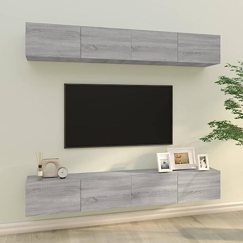 BOWEKAM Möbel, Unterhaltungszentren und TV-Ständer, Wand-TV-Schränke, 4 Stück, Grau Sonoma 100 x 30 x 30 cm BOWEKAM Möbel, Unterhaltungszentren und TV-Ständer, Wand-TV-Schränke, 4 Stück, Grau Sonoma 100 x 30 x 30 cm von BOWEKAM