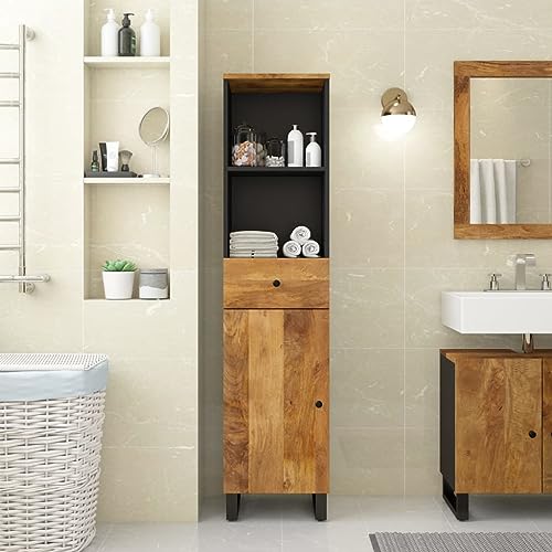 BOWEKAM Möbelsets Badmöbel Sets Badschrank 38x33x160cm Massivholz Mango von BOWEKAM
