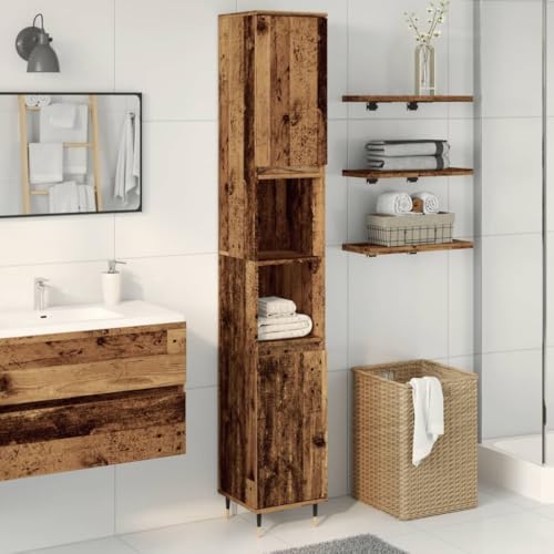 BOWEKAM Möbelsets-Badmöbel-Sets-Badschrank Altholz 30x30x190 cm Holzwerkstoff von BOWEKAM