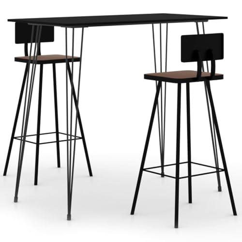 BOWEKAM Möbelsets-Küchen- und Esszimmermöbel-Sets, 3-teiliges Bar-Set, schwarz von BOWEKAM