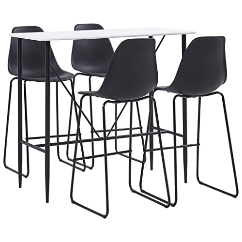 BOWEKAM Möbelsets-Küchen- und Esszimmermöbel-Sets, 5-teiliges Bar-Set, Kunststoff, Schwarz von BOWEKAM