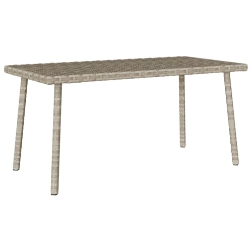 BOWEKAM Outdoor Outdoor Tisch Gartentisch Couchtisch rechteckig hellgrau 80x40x37cm Polyrattan von BOWEKAM