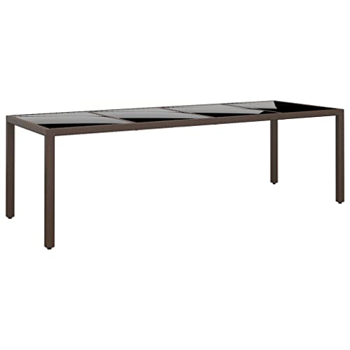 BOWEKAM Outdoor Outdoor Tische Gartentisch mit Glasplatte braun Poly Rattan von BOWEKAM