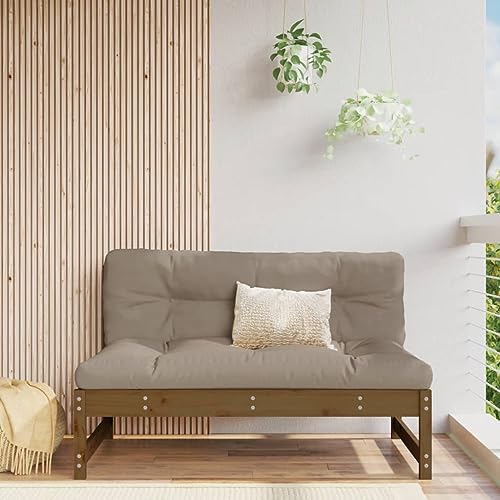 BOWEKAM Outdoor Sitzgruppe Outdoor Sectional Sofa Einheiten Mittelsofa Braun 120x80cm Massivholz Kiefer von BOWEKAM