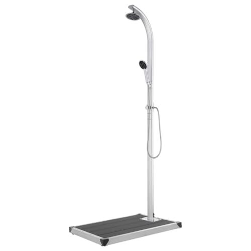 BOWEKAM Pool & Spa-Pool & Spa Zubehör Gartendusche mit grauem Boden 220 cm Aluminium von BOWEKAM
