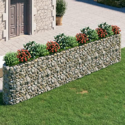 BOWEKAM Rasen & Garten Gartenarbeit Töpfe & Pflanzgefäße Gabion Hochbeet Verzinktes Eisen 470x50x100cm von BOWEKAM