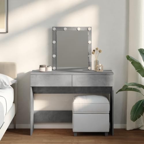 BOWEKAM Schminktisch mit LED Betongrau 100x40x130cm von BOWEKAM