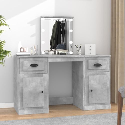 BOWEKAM Schminktisch mit LED Betongrau 130x50x132,5cm von BOWEKAM