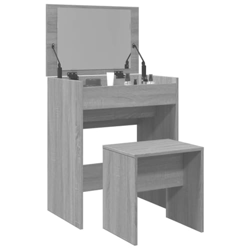 BOWEKAM Schminktisch und Hocker Grau Sonoma 60x40x113,5cm BOWEKAM Schminktisch und Hocker Grau Sonoma 60x40x113,5cm von BOWEKAM