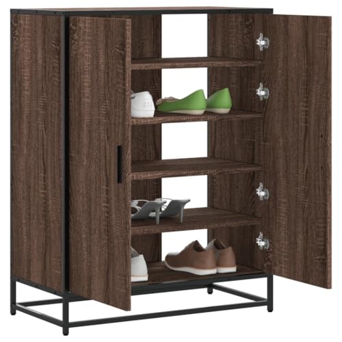 BOWEKAM Schuhschrank Braun Eiche 75x38x97,5 cm Holzwerkstoff und Metall BOWEKAM Schuhschrank Braun Eiche 75x38x97,5 cm Holzwerkstoff und Metall von BOWEKAM