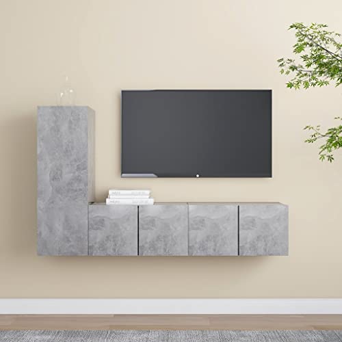 BOWEKAM TV-Schrank-Set, 3-teilig, Betongrau, Holz-Möbel, Unterhaltungszentren und TV-Ständer BOWEKAM TV-Schrank-Set, 3-teilig, Betongrau, Holz-Möbel, Unterhaltungszentren und TV-Ständer von BOWEKAM