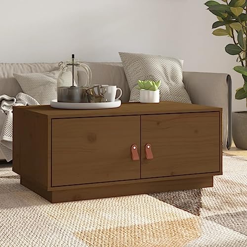 BOWEKAM Tables-Accent Tables-Coffee Tables-Coffee Table Brown 80x50x35cm Massivholz Kiefer von BOWEKAM