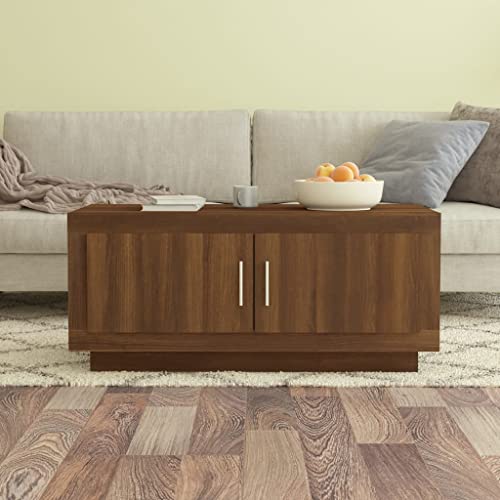 BOWEKAM Tables-Accent Tables-Coffee Tables-Coffee Table Brown Oak 102x50x45cm Holzwerkstoff von BOWEKAM