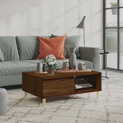 BOWEKAM Tables-Accent Tables-Coffee Tables-Coffee Table Brown Oak 90x60x35cm Holzwerkstoff von BOWEKAM