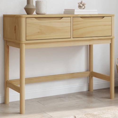 BOWEKAM Tables-Accent Tables-End Tables-Console Table FLORO Wax Brown 89.5x36.5x73cm Massivholz Kiefer BOWEKAM Tables-Accent Tables-End Tables-Console Table FLORO Wax Brown 89.5x36.5x73cm Massivholz Kiefer von BOWEKAM