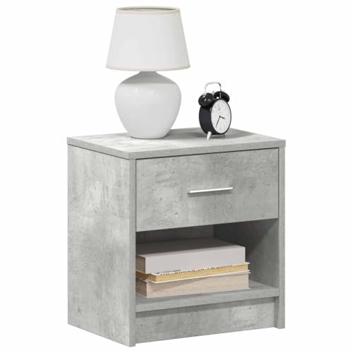BOWEKAM Tische-Nachttische-Unterschrank 2-tlg mit Schublade Betongrau 39x28x41cm von BOWEKAM