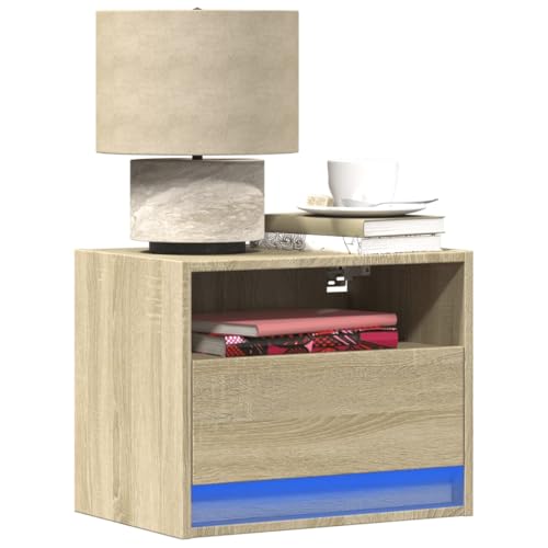 BOWEKAM Tische-Nachttische-Wand-Nachtkommode mit LED-Leuchten Sonoma Eiche BOWEKAM Tische-Nachttische-Wand-Nachtkommode mit LED-Leuchten Sonoma Eiche von BOWEKAM