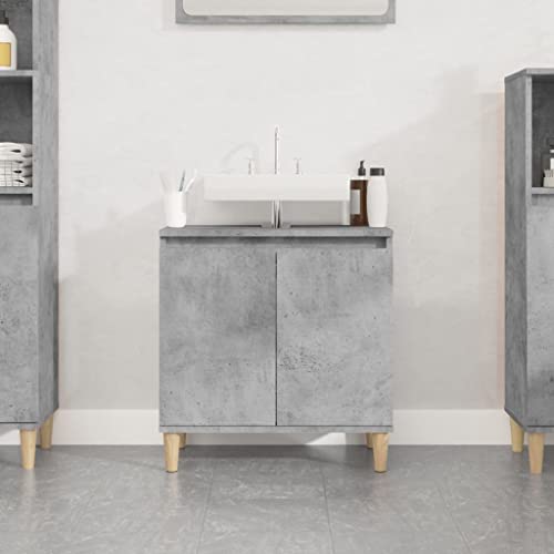BOWEKAM Waschbeckenunterschrank Betongrau 58x33x60cm Holzwerkstoff von BOWEKAM