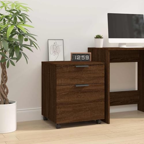 Mobiler Aktenschrank mit Rollen, braune Eiche, 45 x 38 x 54 cm, Holz-Möbel, Schränke und Aufbewahrung Mobiler Aktenschrank mit Rollen, braune Eiche, 45 x 38 x 54 cm, Holz-Möbel, Schränke und Aufbewahrung von BOWEKAM