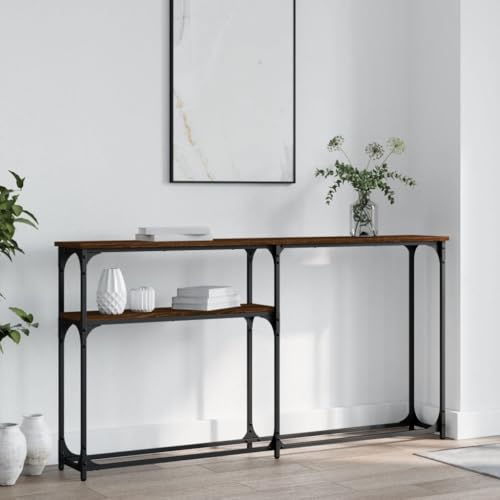Möbel, Tische, Akzenttische, Beistelltische, Konsolentisch, braune Eiche, 145 x 22,5 x 75 cm, Holzwerkstoff Möbel, Tische, Akzenttische, Beistelltische, Konsolentisch, braune Eiche, 145 x 22,5 x 75 cm, Holzwerkstoff von BOWEKAM